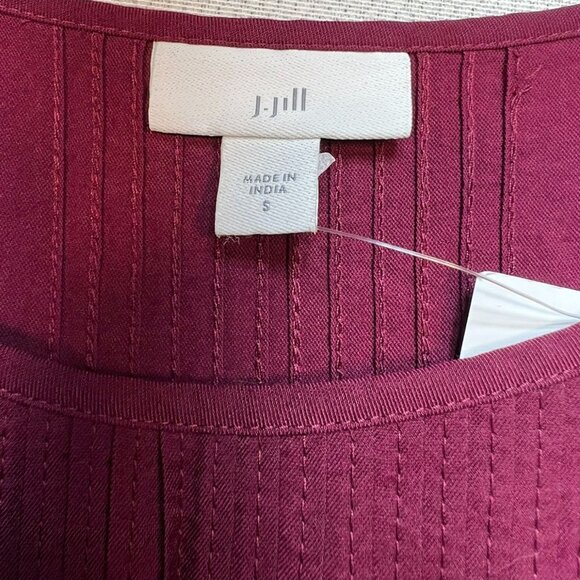 NWT J.Jill Womens A-Line Mini Babydoll Dress Small Cranberry Pintuck Casual - Picture 6 of 12